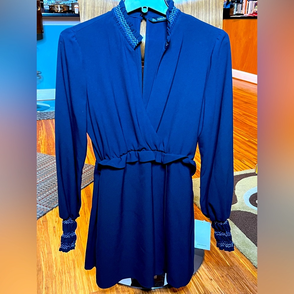 Blue long sleeved short romper